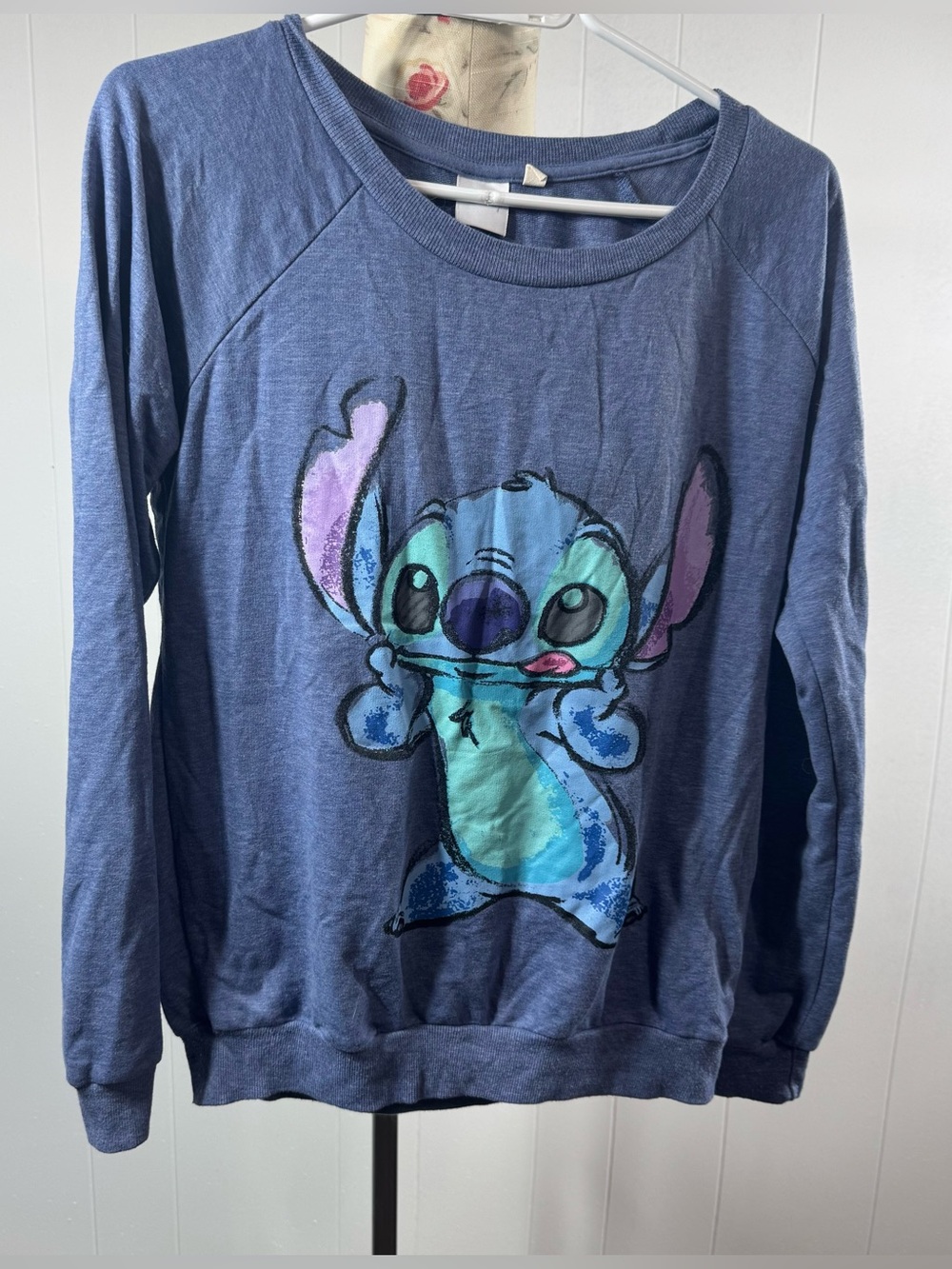 Disney Blue Stitch Graphic Crewneck Sweater